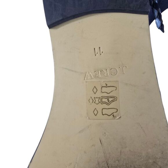 J. Crew Navy Sandals with Beaded Strap and Adjustable Ankle Tie - Picture 2 of 3